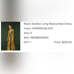 Black Garden Long Sleeve Maxi Dress